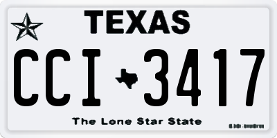 TX license plate CCI3417