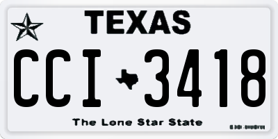 TX license plate CCI3418