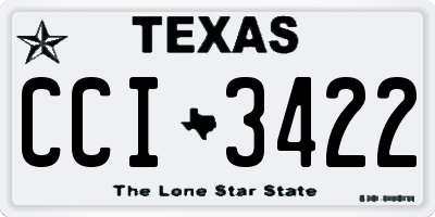TX license plate CCI3422