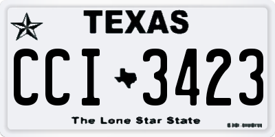 TX license plate CCI3423