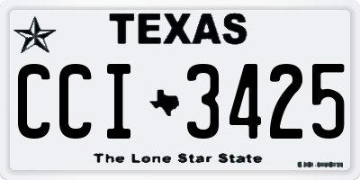 TX license plate CCI3425