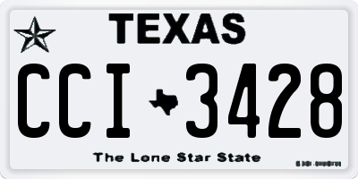 TX license plate CCI3428