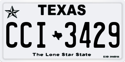 TX license plate CCI3429