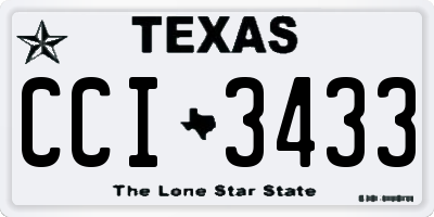 TX license plate CCI3433