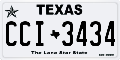 TX license plate CCI3434