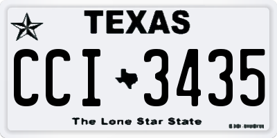 TX license plate CCI3435