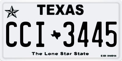 TX license plate CCI3445