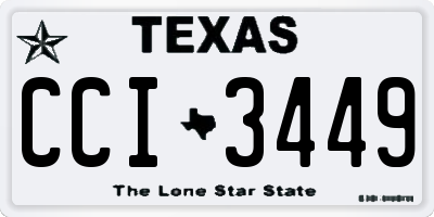 TX license plate CCI3449