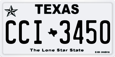 TX license plate CCI3450