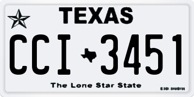 TX license plate CCI3451