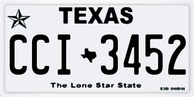 TX license plate CCI3452