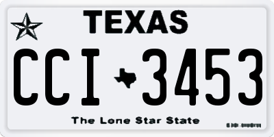 TX license plate CCI3453