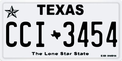 TX license plate CCI3454