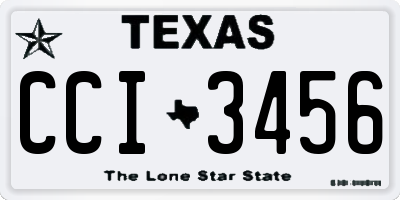 TX license plate CCI3456