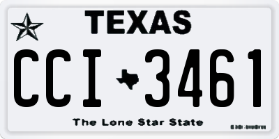 TX license plate CCI3461