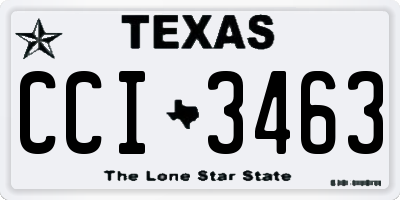 TX license plate CCI3463