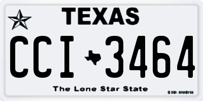 TX license plate CCI3464