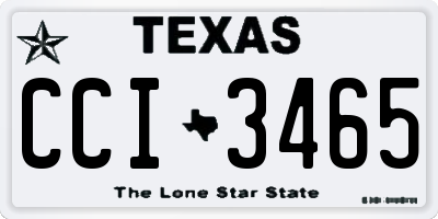 TX license plate CCI3465