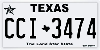 TX license plate CCI3474