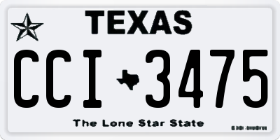 TX license plate CCI3475