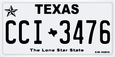TX license plate CCI3476