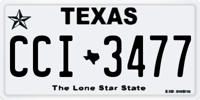 TX license plate CCI3477