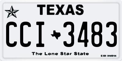 TX license plate CCI3483