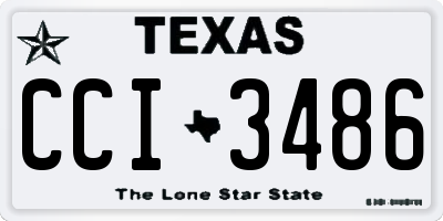 TX license plate CCI3486