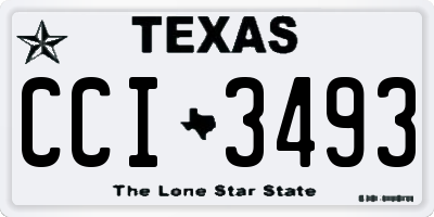 TX license plate CCI3493