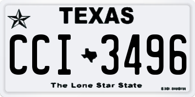TX license plate CCI3496