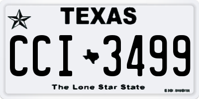 TX license plate CCI3499