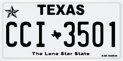 TX license plate CCI3501