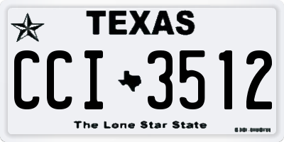 TX license plate CCI3512