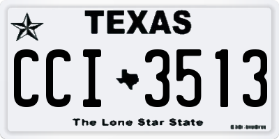 TX license plate CCI3513