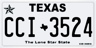 TX license plate CCI3524