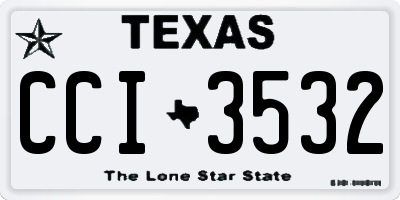 TX license plate CCI3532
