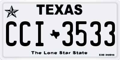 TX license plate CCI3533