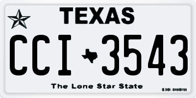 TX license plate CCI3543
