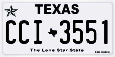 TX license plate CCI3551