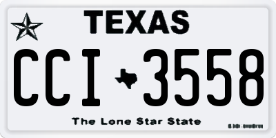 TX license plate CCI3558