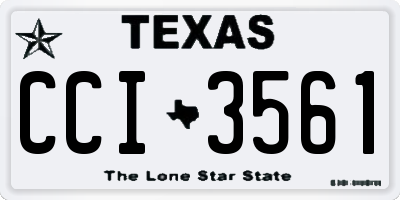 TX license plate CCI3561