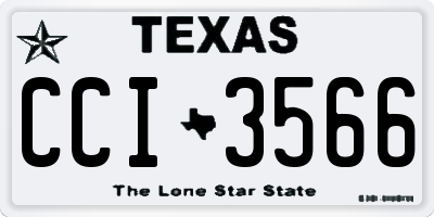 TX license plate CCI3566