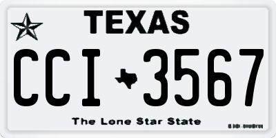 TX license plate CCI3567