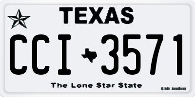 TX license plate CCI3571