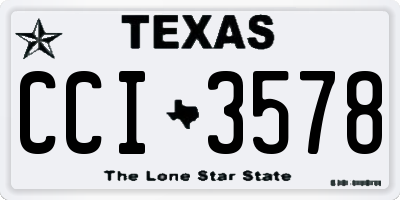 TX license plate CCI3578