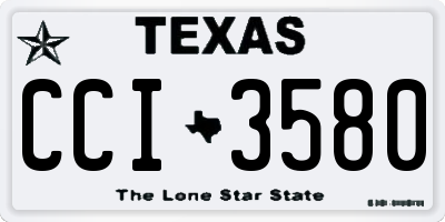 TX license plate CCI3580