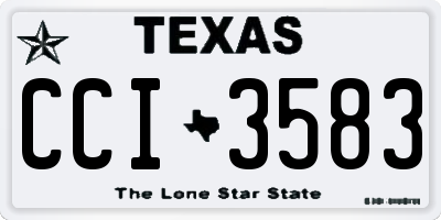 TX license plate CCI3583