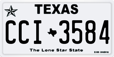 TX license plate CCI3584