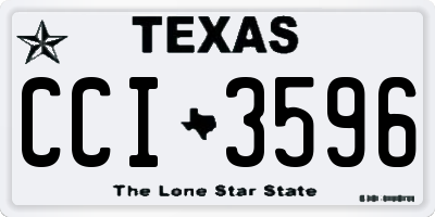 TX license plate CCI3596