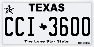 TX license plate CCI3600